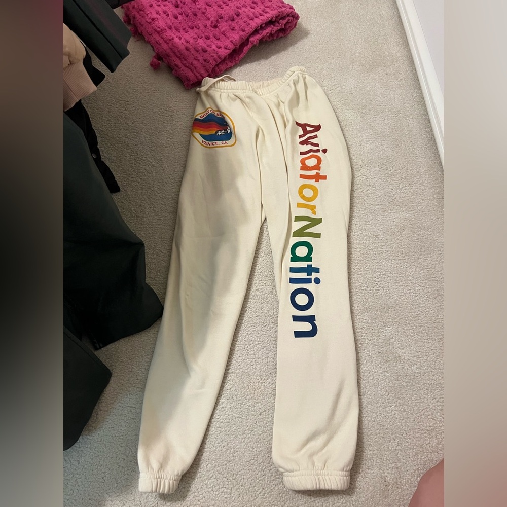 Aviator nation cream sweatpants size small